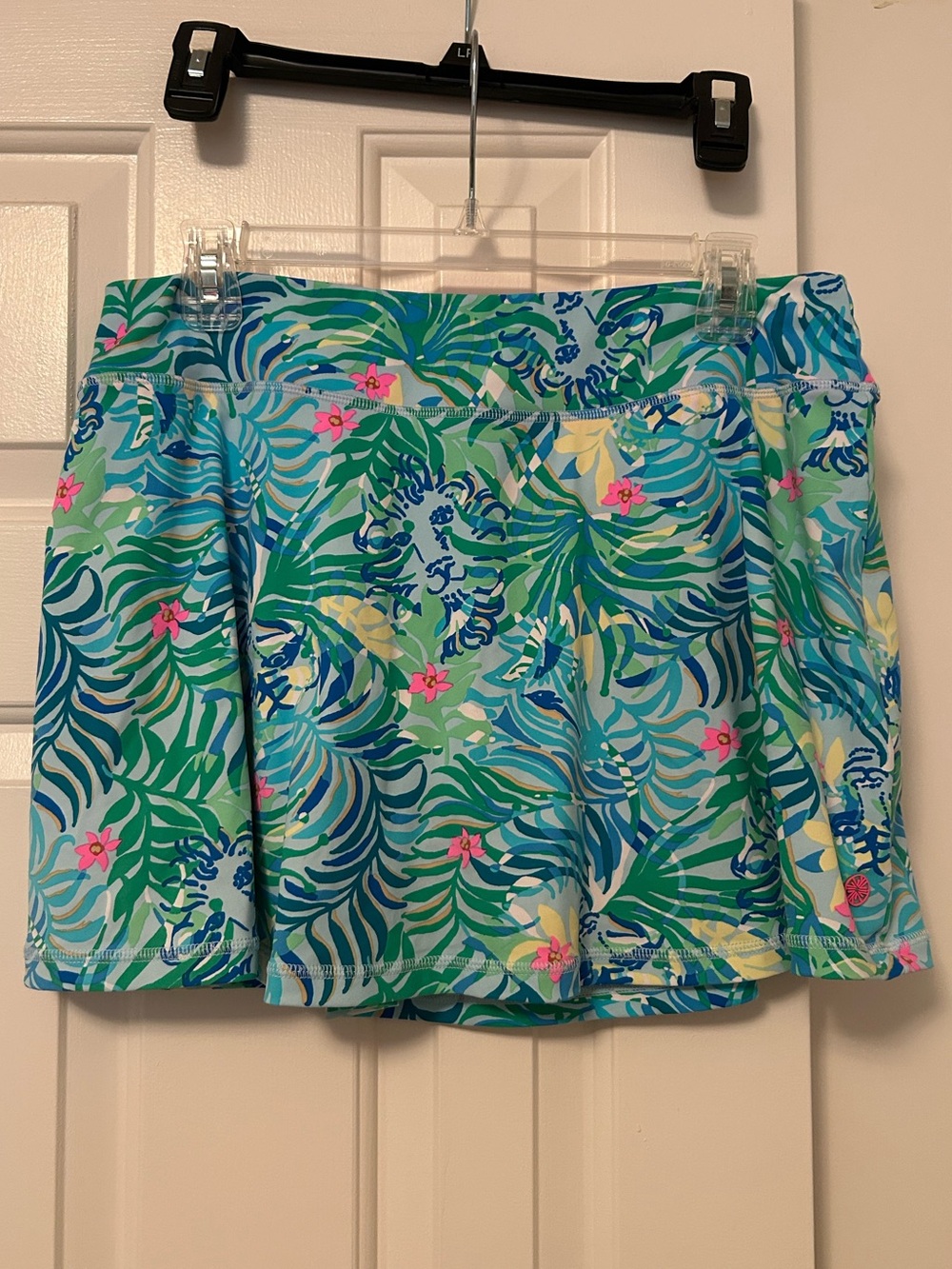 Lilly Pulitzer Luxletic Aila Athletic Skort Skirt Multi Via Parigi Size Large